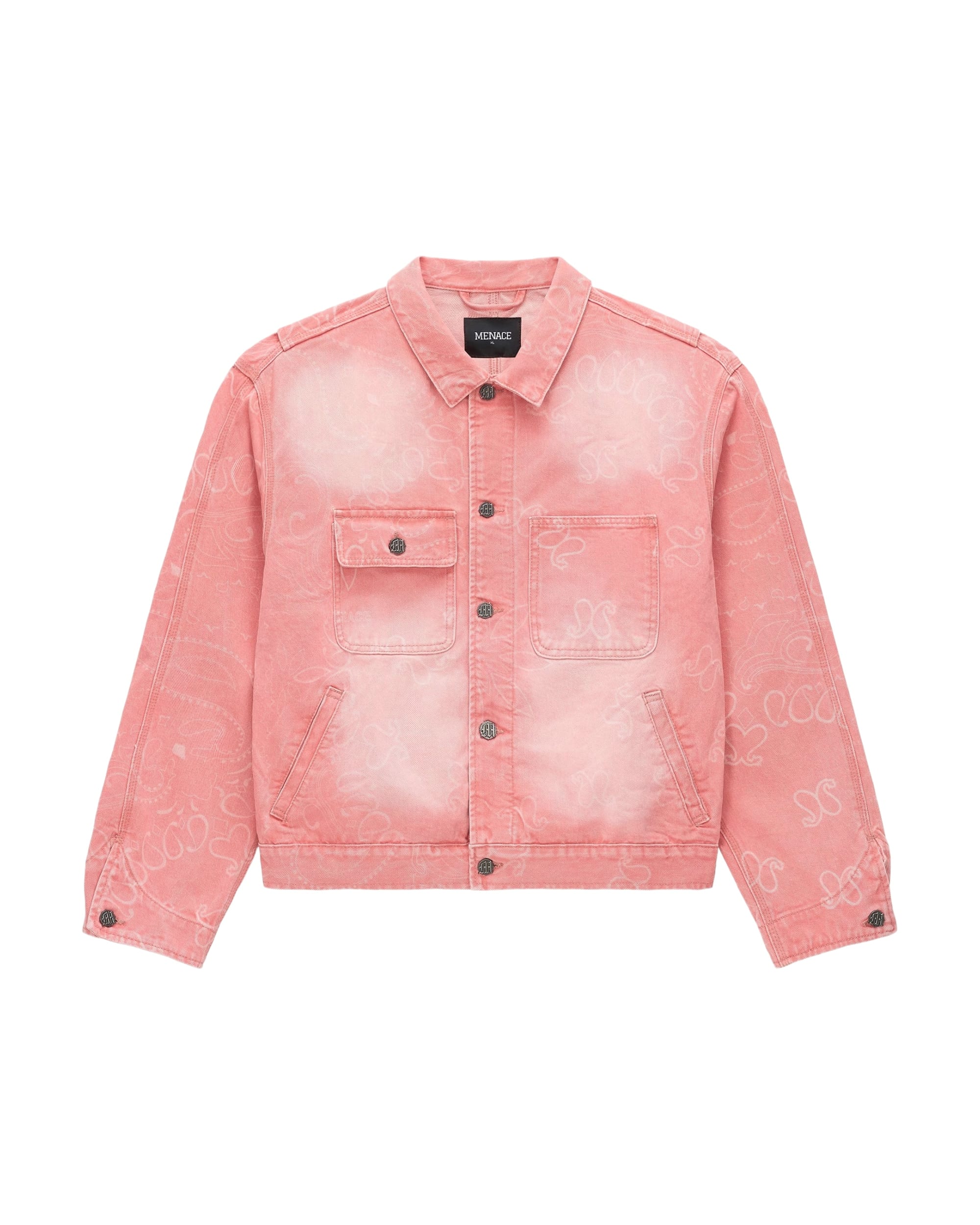 LASER ENGRAVED PAISLEY DENIM JACKET