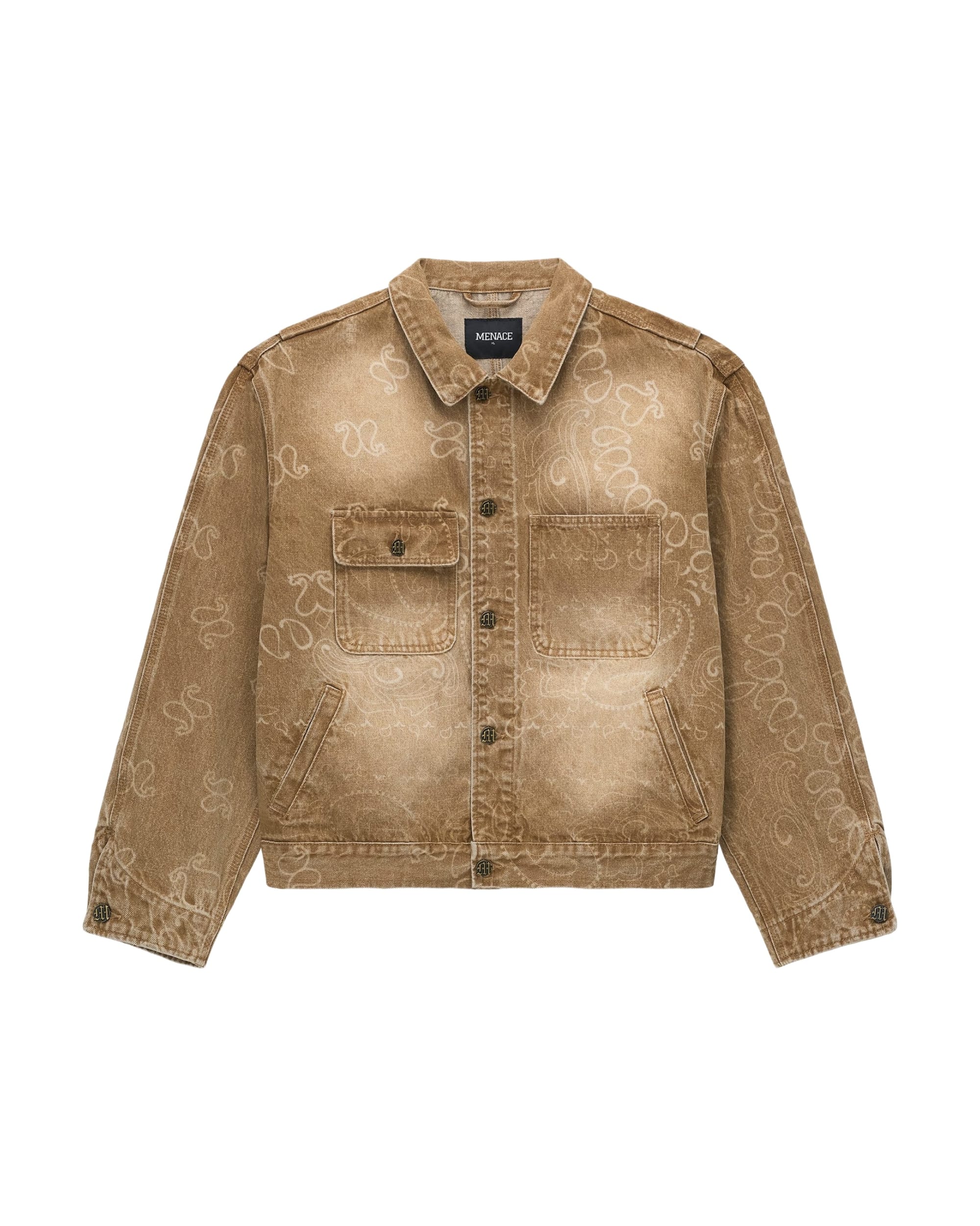 LASER ENGRAVED PAISLEY DENIM JACKET